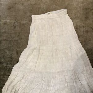 Max Studio Textured White A-Line Skirt